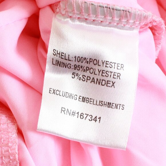 Hello Molly Petals Sprinkled Strapless Mini Dress Pink Bubble Hem - Picture 6 of 12